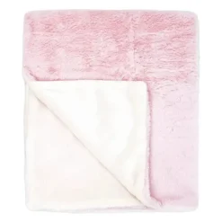 Rose Textiles Blankets & Quilts*- 2 Layer Faux Fur Plush Blanket, Pink