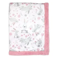 Rose Textiles Easter|Blankets & Quilts*- 2 Layer Mink Blanket, Pink Bunny