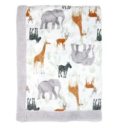 Rose Textiles Blankets & Quilts*- 2 Layer Mink Blanket, Sage Safari