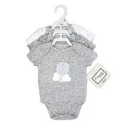 Rose Textiles Baby Onesies & Bodysuits*- 100% Organic 3 Pk Bodysuit, Grey
