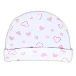 Rose Textiles Baby Hats*- 100% Organic Cotton 5 Pack - Hat & Mitt Set, Pink Heart