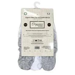 Rose Textiles Baby Hats*- 100% Organic Cotton 5 Pack - Hat & Mitt Set, Grey Hot Air Balloon