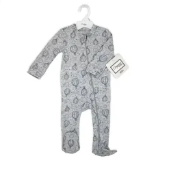 Rose Textiles Baby Sleepwear*- 100% Organic Heather Hot Air Balloon Sleeper, Grey