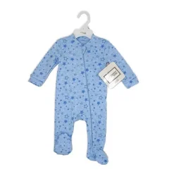 Rose Textiles Baby Sleepwear*- 100% Organic Heather Star Sleeper, Blue