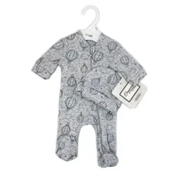 Rose Textiles Baby Sleepwear*- 100% Organic Heather Hot Air Balloon Sleeper + Hat, Grey