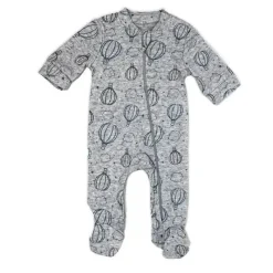 Rose Textiles Baby Sleepwear*- 100% Organic Heather Hot Air Balloon Sleeper + Hat, Grey