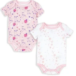 Rose Textiles Baby Onesies & Bodysuits*- 2 Pack Galaxy Theme Bodysuit, Pink