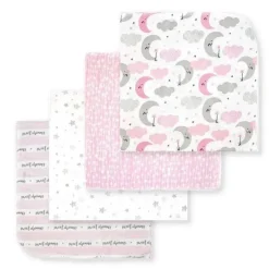 Rose Textiles Blankets & Quilts*- 4 Pack Girls Receiving Blanket – Pink Sweet Dreams
