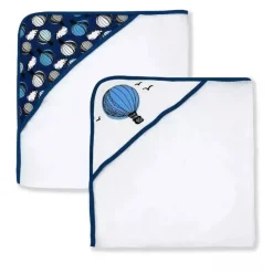 Rose Textiles Baby Bath Towels*- 2 Pack Hooded Towel Set, Hot Air Balloon