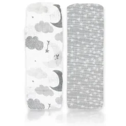 Rose Textiles Blankets & Quilts*- 2 Pack Muslin Swaddle Blankets, Grey Sweet Dream