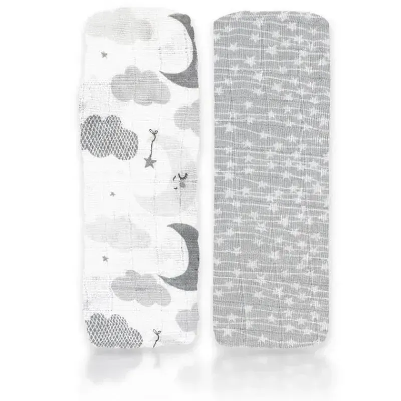 Rose Textiles Blankets & Quilts*- 2 Pack Muslin Swaddle Blankets, Grey Sweet Dream