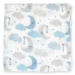 Rose Textiles Blankets & Quilts*- 2 Pack Muslin Swaddle Blankets, Blue Sweet Dream