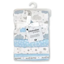 Rose Textiles Blankets & Quilts*- 4 Pack Receiving Blanket, Blue Sweet Dreams