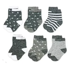 Rose Textiles Baby Gloves & Socks*- 6 Pars Crew Sock In A Box, Boys