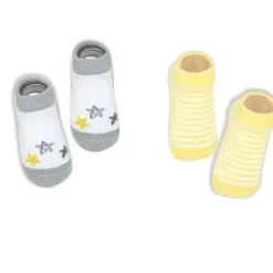 Rose Textiles Baby Hats*- 5 Pc Bib And Socks Set, Yellow Elephant