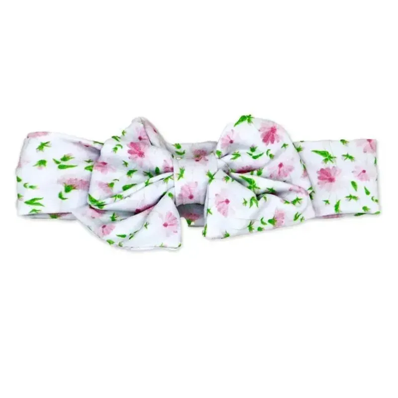 Rose Textiles Baby Hair Accessories*- 3 Pc Socks And Bowties Set, Pink Flower