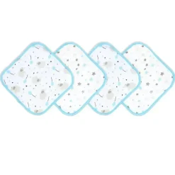 Rose Textiles Baby Washcloths*- 4 Pc Washcloth Set, Elephant & Balloon