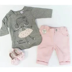 Rose Textiles Baby Sets*- 3 Pcs Shoes Set, Ballerina Dancer