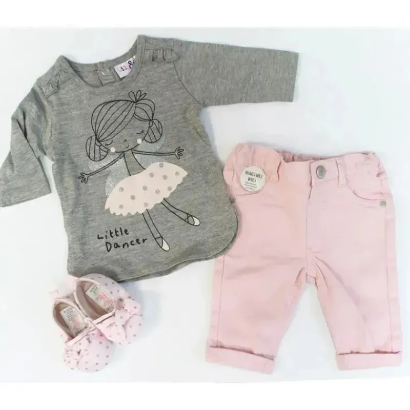 Rose Textiles Baby Sets*- 3 Pcs Shoes Set, Ballerina Dancer