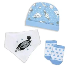 Rose Textiles Baby Hair Accessories*- 3 Piece Accessory Set, Blue Space