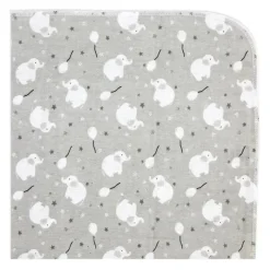 Rose Textiles Blankets & Quilts*- 4 Pk Receiving Blanket, Grey Elephant & Balloon