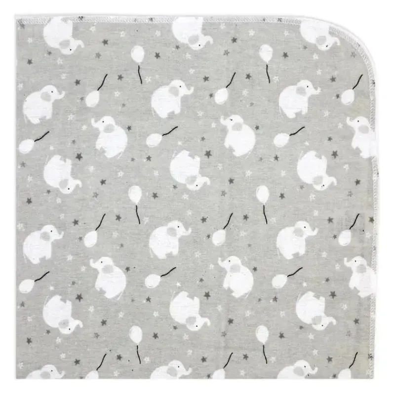 Rose Textiles Blankets & Quilts*- 4 Pk Receiving Blanket, Grey Elephant & Balloon