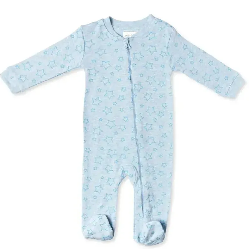 Rose Textiles Baby One-Pieces*- All Over Print Heather Sleeper, Star