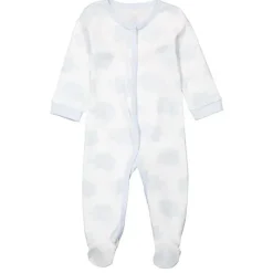 Rose Textiles Baby Sleepwear*- Baby Boy Blue Elephant Interlock Coverall