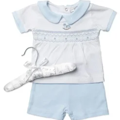Rose Textiles Baby Sets*- Baby Boys Short Set, Blue Rocking Horse