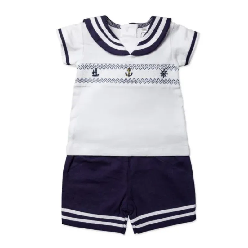 Rose Textiles Baby Sets*- Baby Boys Short Set, Navy Nautical