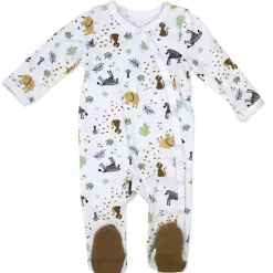 Rose Textiles Baby Sets*- Baby Boys Zipper Coverall, Safari Brown