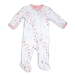 Rose Textiles Baby Sleepwear*- Baby Girl Star Printed Sleeper, Pink