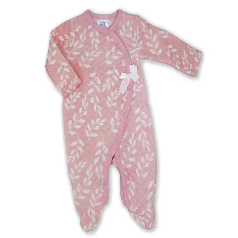 Rose Textiles Baby Sets*- Baby Girl Sweet Leaves Quilted Footie