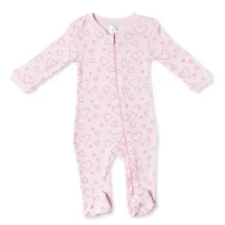 Rose Textiles Baby Sleepwear*- Baby Girl Heather Sleeper, Heart