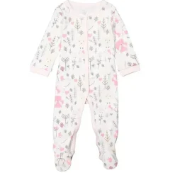 Rose Textiles Baby Sets*- Baby Girl Interlock Coverall, Fox Woodland