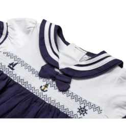 Rose Textiles Baby Sets*- Baby Girls Dress Set, Navy Nautical
