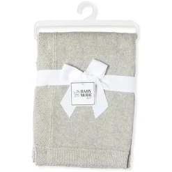 Rose Textiles Blankets & Quilts*- Baby Knit Blanket with Border, Grey