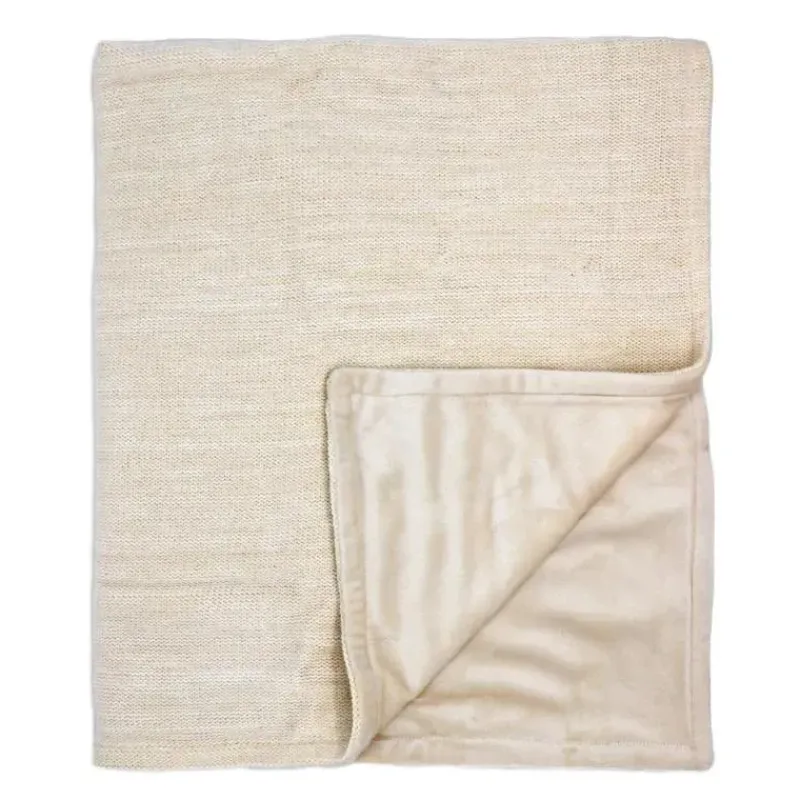 Rose Textiles Blankets & Quilts*- Baby Knit Mink Oatmeal Blanket