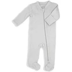 Rose Textiles Baby Sleepwear*- Baby Nuetral Grey Solid Mitted Cuff Sleepers Preemie
