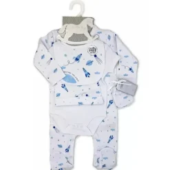 Rose Textiles Clothing Gift Set|Baby Sets*- Boys 5 Piece Mesh Bag Set, Rocket