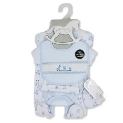 Rose Textiles Baby Sets*- Boys 5Pc Set With Gift Bag, Toy Box
