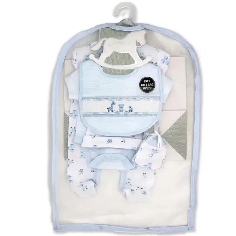 Rose Textiles Baby Sets*- Boys 5Pc Set With Gift Bag, Toy Box