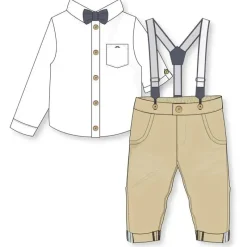 Rose Textiles Clothing Gift Set|Baby Sets*- Boys Suspender Bowtie Set, Brown