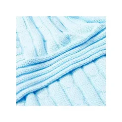 Rose Textiles Blankets & Quilts*- Cable Knit Blanket, Blue