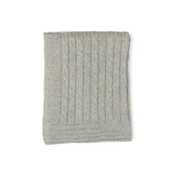 Rose Textiles Blankets & Quilts*- Cable Knit Blanket, Grey