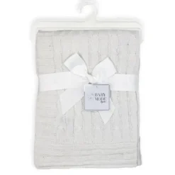 Rose Textiles Blankets & Quilts*- Cable Knit Blanket, White