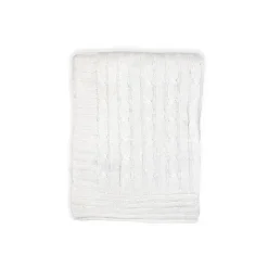 Rose Textiles Blankets & Quilts*- Cable Knit Blanket, White