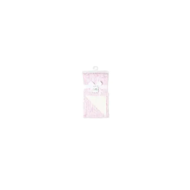 Rose Textiles Blankets & Quilts*- Cable Knit Sherpa Baby Blanket, Pink