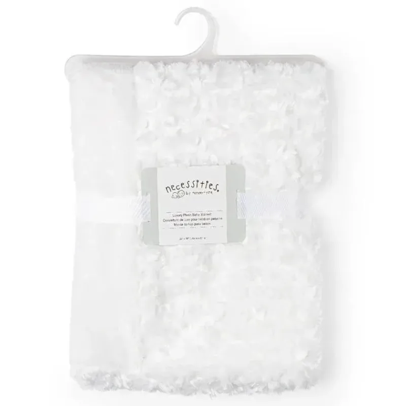 Rose Textiles Blankets & Quilts*- Curly Plush Blanket, White