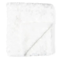 Rose Textiles Blankets & Quilts*- Curly Plush Blanket, White